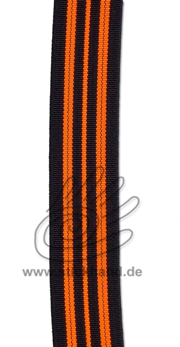  0603089 Gummiband – 20 mm – schwarz orange-neon